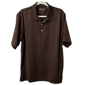 Cubavera Brown Short Sleeve Polo Top Size L
